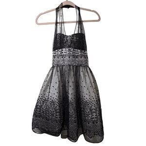 Sz 3/4 Y2k Vtg Zum Zum by Niki Livas Black Glitter Whimsigoth Hoco Party Dance